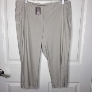J. Jill SoapStone Khaki Linen Crop Pants Capris